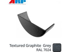 150mm (6")Half Round Cast Aluminium Internal Stop End - Textured Graphite Grey RAL 7024 