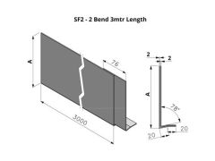 161-260mm SF2 Profile Skyline Aluminium Fascia - 3mtr length (including 1.no union)