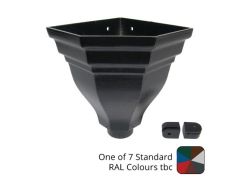 177mm Fluted Corner Cast Aluminium Hopper Head - 63mm (2.5") Outlet - One of 7 Standard RAL Colours TBC