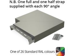 182mm Aluminium Coping (Suitable for 91-120mm Wall) - 90 Degree Angle - Powder Coated