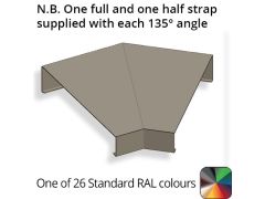 212mm Aluminium Sloping Coping (Suitable for 121-150mm Wall) - External 135 Degree Angle - Powder Coated Colour TBC