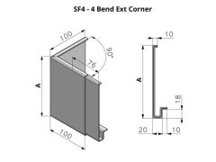 253-352mm SF4 Profile Skyline Aluminium Fascia - External Corne