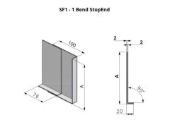 281-380mm SF1 Profile Skyline Aluminium Fascia - Stop End 