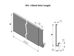 353-452mm SF4 Profile Skyline Aluminium Fascia - 3mtr length (including 1.no union)