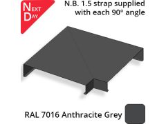 362mm  Aluminium Sloping Coping (Suitable for 271-300mm Wall) - External 90 Degree Angle - RAL 7016 Anthracite Grey