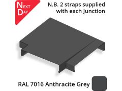 362mm Aluminium Sloping Coping (Suitable for 271-300mm Wall) - Right-hand T Junction - RAL 7016 Anthracite Grey