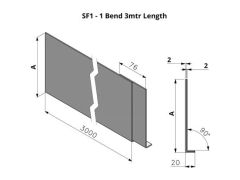 381-480mmSF1 Profile Skyline Aluminium Fascia - 3mtr length (including 1.no union)