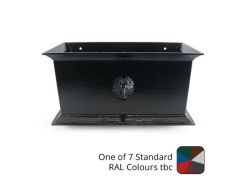 400mm Cast Aluminium Ornamental Hopper Head (with Lion Head motif) - 63mm (2.5") Outlet - One of 7 Standard Colours TBC