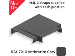 422mm  Aluminium Sloping Coping (Suitable for 331-360mm Wall) - Left-hand T Junction - RAL 7016 Anthracite Grey