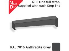 422mm  Aluminium Sloping Coping (Suitable for 331-360mm Wall) - Right-hand Stop End - RAL 7016 Anthracite Grey