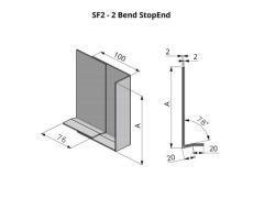 461-560mm SF2 Profile Skyline Aluminium Fascia - Stop End