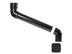 63mm (2.5") Cast Aluminium Downpipe 900mm (max) Adjustable Offset - Textured Black