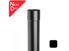 63mm (2.5") Swaged Aluminium Downpipe 2m long - RAL 9005M Matt Black 