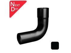 63mm (2.5") Swaged Aluminium Downpipe 90 Degree Bend without Ears - RAL 9005m Matt Black