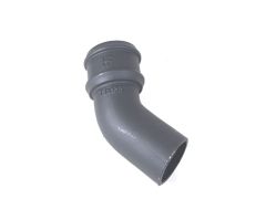 65mm (2.5") Hargreaves Foundry Cast Iron Round Downpipe 135 degree Bend without Ears - Primed