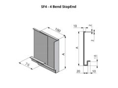 75-152mm SF4 Profile Skyline Aluminium Fascia - Stop End