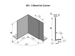 75-160mm SF2 Profile Skyline Aluminium Fascia - Internal Corner