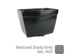 75 x 75mm (3"x3") Cast Aluminium Rectangular Hopper - 250 x 180 x 180mm - Textured Dusty Grey RAL 7037