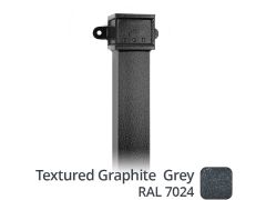 100 x 75mm (4"x3") x 3m Cast Aluminium Downpipe with Eared Socket - Textured 7024 Graphite Grey