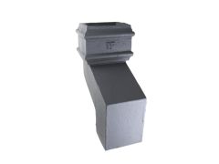 75x75mm (3"x3") Hargreaves Foundry Cast Iron Square Downpipe 135 Degree Plinth Offset - 75mm Projection - Primed