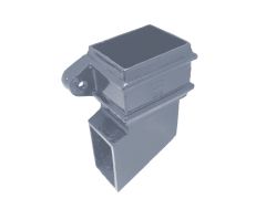 75x75mm (3"x3") Hargreaves Foundry Cast Iron Square Downpipe Left-hand Side Shoe - with Ears - Primed