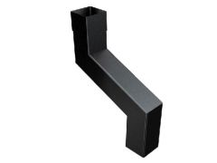 76mm Swaged Aluminium Square 1PT 150MM SWAN-NECK PPC - Matt Black