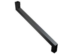 76mm Swaged Aluminium Square 2PT TO 750MM SWAN-NECK PPC - Matt Black