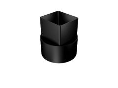 76mm Swaged Aluminium Square DRAIN ADAPTER PPC - Matt Black