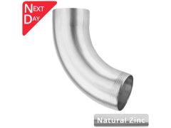 80mm Natural Zinc Downpipe 70 Degree Bend