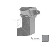 Cast Iron 100 x 75mm (4"x3") Square Downpipe Bend to Left 112.5 Degree with Ears - Primed