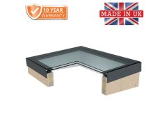 Fixed Flat Glass Rooflight with builder's upstand  - 7016 Anthracite Grey PPC Aluminium Frame