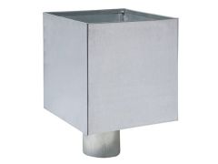 Galvanised Steel Plain Box Hopper Head 200w x 200d x 200h with 100mm Outlet