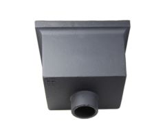 H460 Hargreaves Foundry Cast Iron Rectangular Plain Hopper - 65mm outlet -  255x178x178mm - Transit Primed