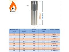 Harmer ADPA Aluminium Threaded Spigot Adaptor select from 50-100mm dia and 400/600mm long