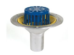 Harmer AV200 Aluminium Dome Grate Flat Roof Outlet with Vertical 50mm (2") Spigot