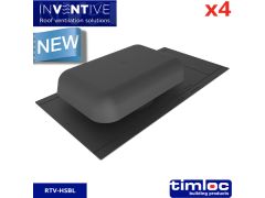 Hooded Slate Vent Black - pack of 4