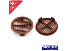 Push-In Round Soffit Vent 70mm Dia - Brown