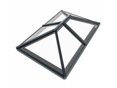 Rainclear roof lantern to suit finished external kerb size 3000 x 2000mm - 9910 Satin White internal &  7016M Anthracite Grey external frame with soft tone neutral double glazed glass