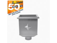 RAL 9007 'Grey Aluminium' Galvanised Stee Hopper Head 230w x 230d x 300h with 80mm Outlet