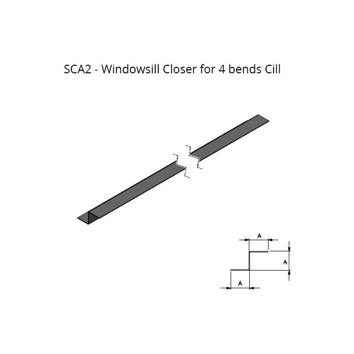 101-200mm Girth Skyline Aluminium Windowsill Closer - 2 Bend - 3mtr Length - One of 26 Standard RAL Colours TBC