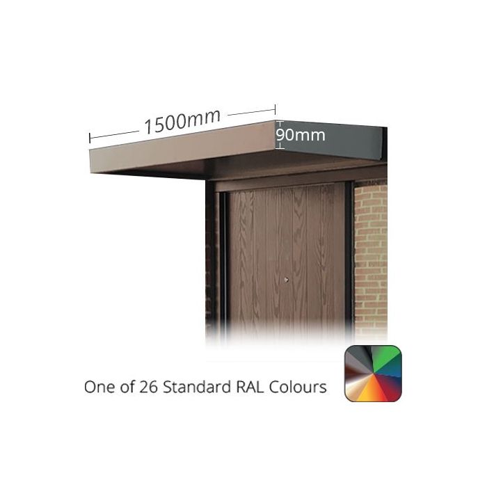 1.5m Kensington Contemporary Aluminium Canopy - PPC in One of 26 Standard RAL Colours TBC