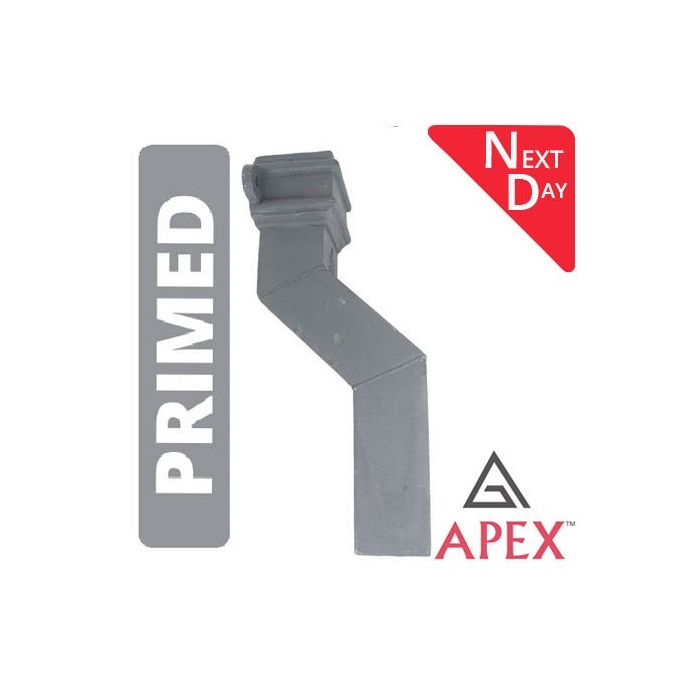 1.83m (6ft) Cast Iron 100 x 75mm (4"x3") Square Downpipe with Ears - Primed - 6 in Stock - side elevaion