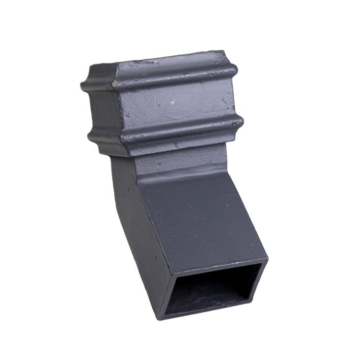 100 x 75mm (4"x3") Hargreaves Foundry Cast Iron Square Downpipe 135 Degree Front Bend - Primed