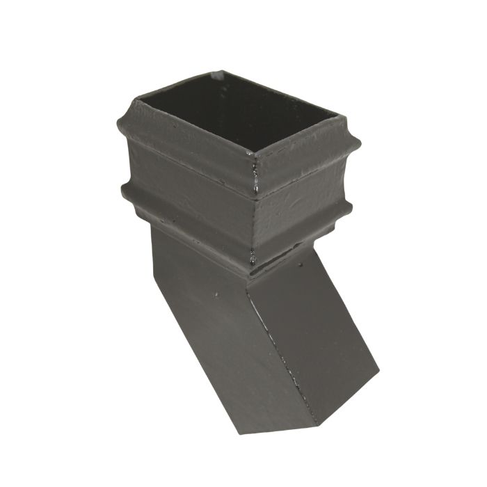 100 x 75mm (4"x3") Hargreaves Foundry Cast Iron Square Downpipe 135 Degree Side Bend - Pre-painted Black