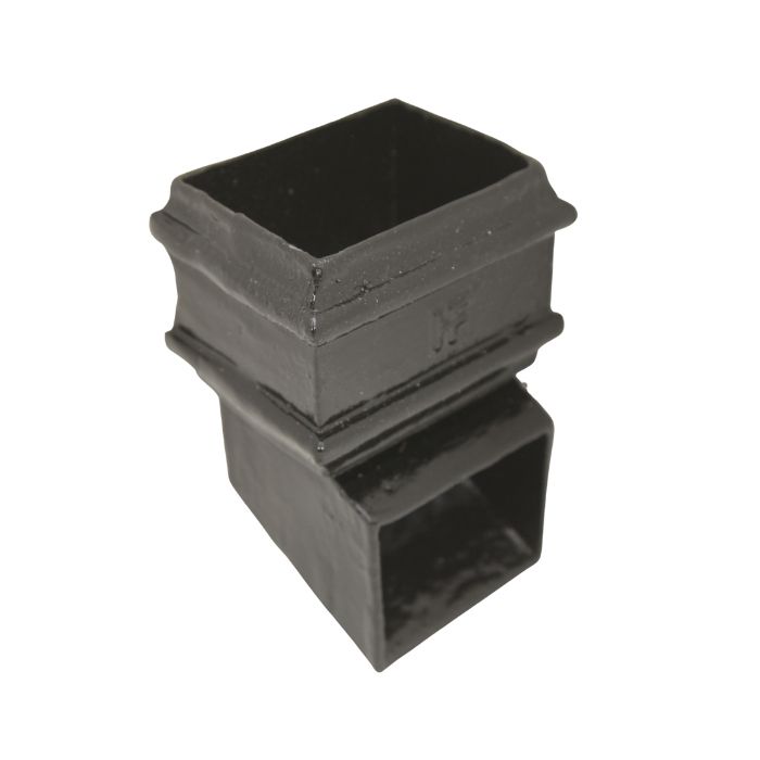 100 x 75mm (4"x3") Hargreaves Foundry Cast Iron Square Downpipe Shoe - without Ears - Pre-painted Black