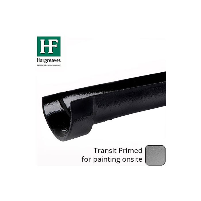 100 x 75mm Primed Cast Iron Deep HR Gutter - 1.83m (6ft) - Primed