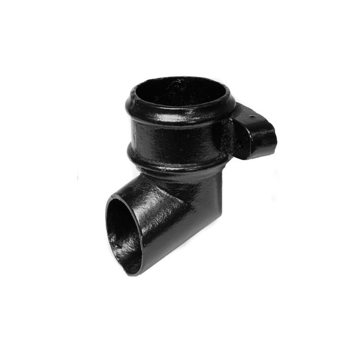 100mm (4") Cast Iron Downpipe Eared Shoe - Black