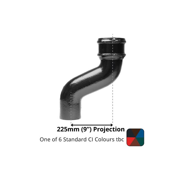 100mm (4") Cast Iron Downpipe Offset 225mm (9") Projection - One of 6 CI Standard RAL Colours TBC