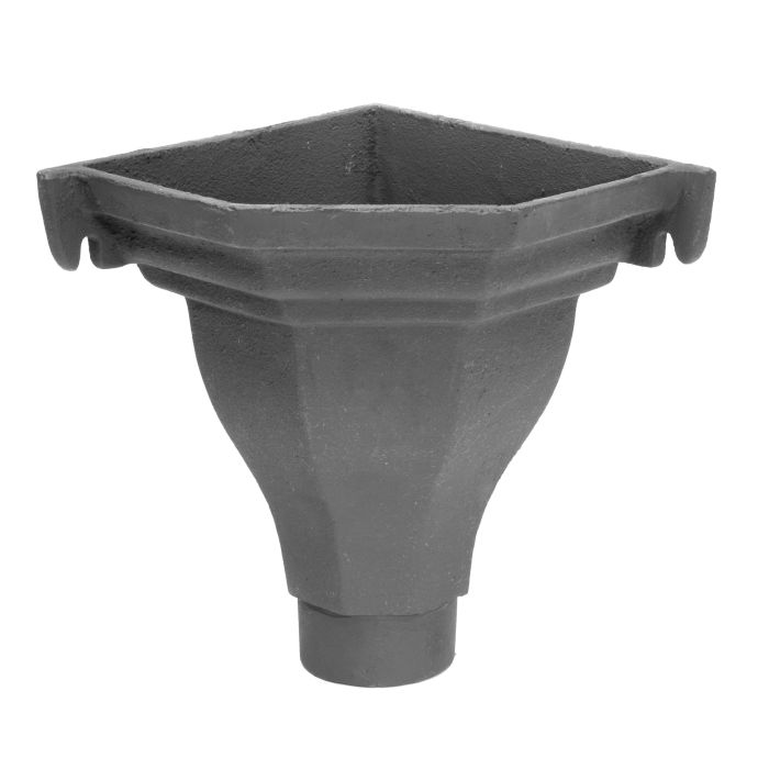 100mm (4") Cast Iron Fluted Corner Hopper - Primed