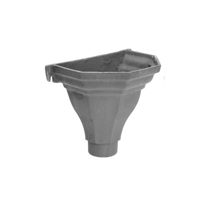 75mm (3") Cast Iron Fluted Flat Back Hopper - Primed